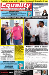 Equality Newspaper Canada - March 28, 2024 - President Clinton in Guyana