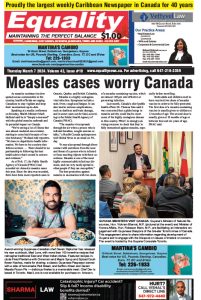 Equality Newspaper Canada - March 7, 2024 - Measles cases worry Canada