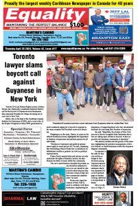 Equality Newspaper Canada - April 25, 2024 - Toronto lawyer slams boycott