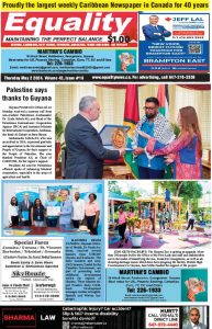 Equality Newspaper Canada - May 2, 2024 - Palestine says thanks to Guyana