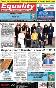 Equality Newspaper Canada - May 30, 2024 - Celebrating Guyana Independence