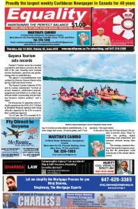 Equality Newspaper Canada - July 18, 2024 - Guyana Tourism sets records