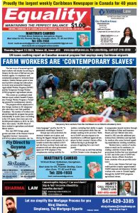 Equality Newspaper Canada - August 15, 2024 - Farm Workers are 'Contemporary Slaves'