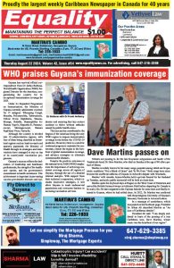 Equality Newspaper Canada - August 22, 2024 - WHO praises Guyana