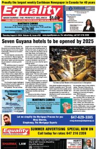 Equality Newspaper Canada - August 8, 2024 - Seven Guyana hotels to be opened 2025