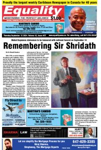 Equality Newspaper Canada - September 12, 2024 - Remembering Sir Shridath