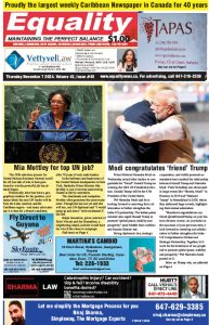 Equality Newspaper Canada - November 7, 2024 -Mia Mottley for top UN job?