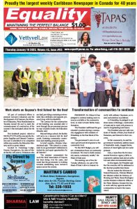 Equality Newspaper Canada - January 16, 2025 - Work starts on Guyana's