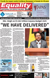 Equality Newspaper Canada - January 23, 2025 - "We Have Delivered"