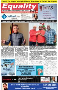 Equality Newspaper Canada - January 2, 2025 - Ramsaroop heads Caribbean Investment Agency